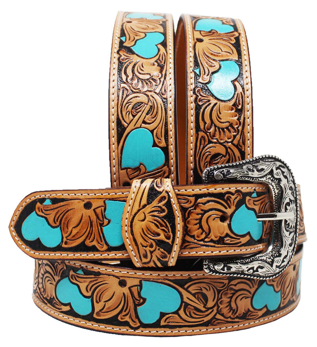 Challenger Western Hand-Painted Tooled Belt