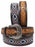 Men's 1-1/2" Wide Tan Leather Beaded Floral Tooled Western Casual Jean Belt 26FK38