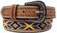 Kids Child Youth 1-1/4" Wide Western Floral Tooled Purple Beaded Leather Belt 26FK42C