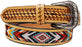 Western Antique Basket Weave Tooled Beaded Full-Grain Leather Belt 26FK53