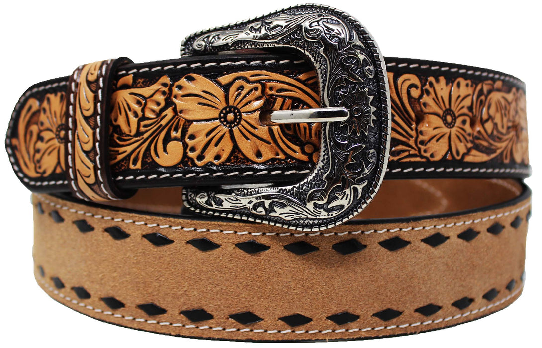 46   Western 1 1/2" Wide Men Women Rodeo Floral Tooled Leather Belt 26FK65