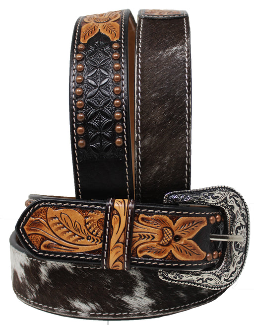34   Western 1 1/2" Wide Men Women Rodeo Floral Tooled Leather Belt 26FK73