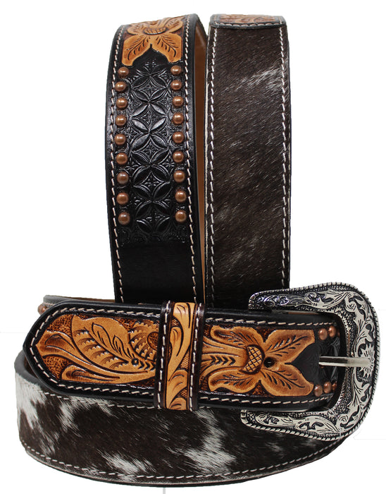 36   Western 1 1/2" Wide Men Women Rodeo Floral Tooled Leather Belt 26FK73