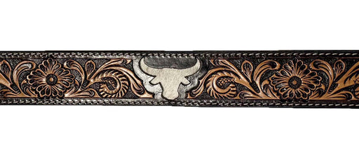 Men’s Western 1-1/2" Embossed Leather Belt with Engraved Buckle – Vintage Cowboy Style Wild Life 26FKWildlife