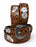 Men’s Western 1-3/4" Embossed Leather Belt with Playing Cards & Dice Design, Vintage Tooled Cowboy Belt with Engraved Metal Buckle, Casual Fashion Waist Belt