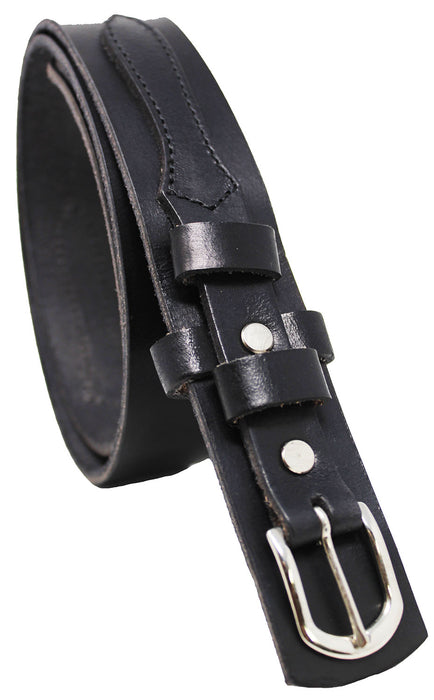 Men's Leather 1 1/2" Wide Plain Casual Jean Ranger Belt Black 12RAA06