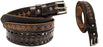 Men's 100% Leather Double Hole Casual Jean Ranger Belt Cross Black 12RAA23