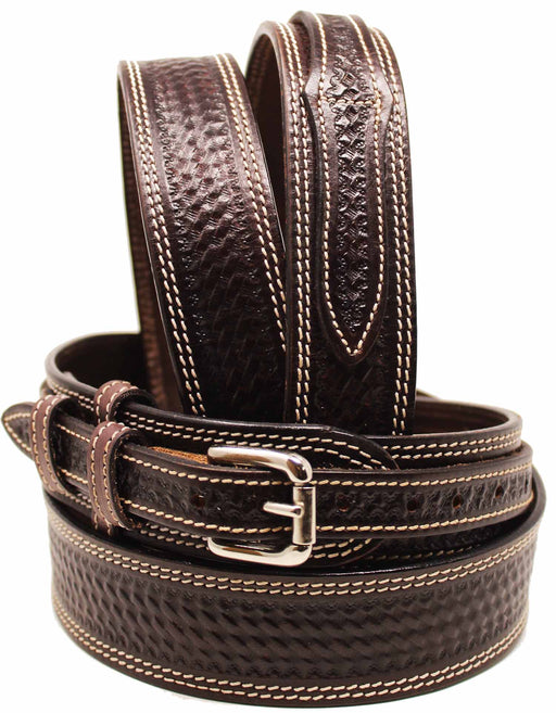 Men's Boys Girls Women Casual Basket Weave Oiled Leather Ranger Belt 26RAA23