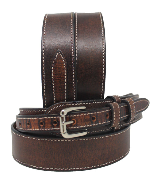 Men's 1-1/2" Casual Brown Distressed Genuine Leather Ranger Belt 26RAA80