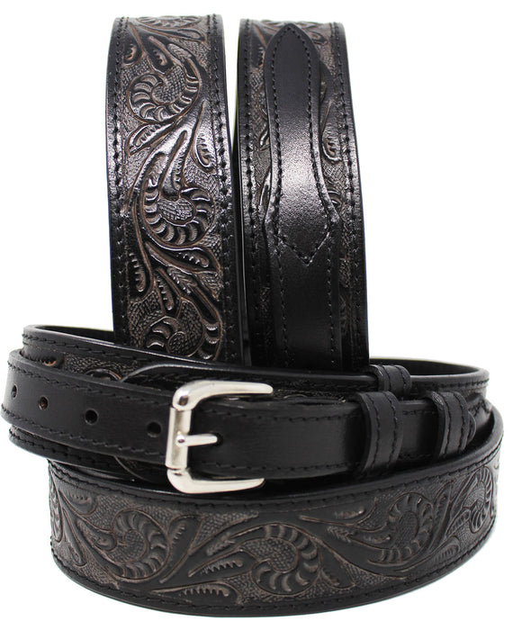 Genuine Full Grain Western Floral Engraved Tooled Leather Ranger Belt 1-1/2" 26RAA95