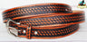 1-1/2" Western Floral Tooled Black Inlay Full-Grain Leather Belt 26RS03
