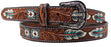 Kids Western 1-1/4" Turquoise Floral Tooled Full-Grain Leather Belt 26RS07C