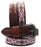 30"  Western 1-1/2" Basket Weave Tooled Beaded Full-Grain Leather Belt 26RS103