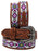 30"  Western 1-1/2" Basket Weave Tooled Beaded Full-Grain Leather Belt 26RS103
