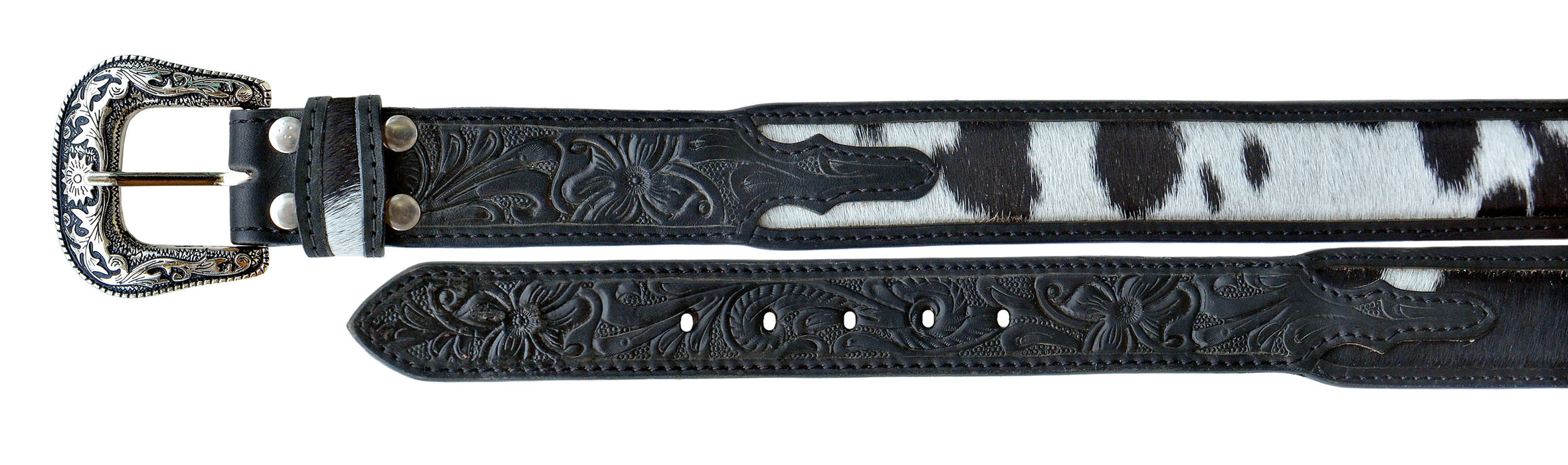 42  Western 1-3/4" Tapered Floral Tooled Cowhide Brown Leather Belt 26RS12BKT