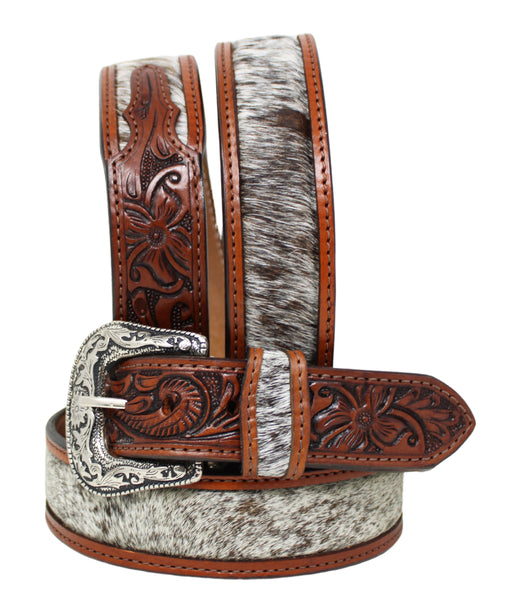 42  Western 1-3/4" Tapered Floral Tooled Cowhide Brown Leather Belt 26RS12BKT