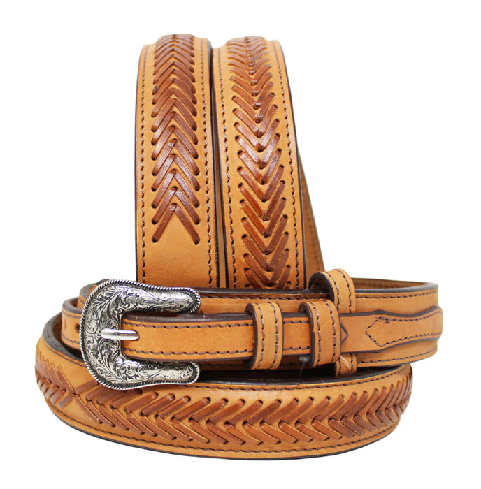 1-1/2" Western Antique Floral Tooled Ranger Full-Grain Leather Belt RSRangerTool