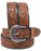 Men Women Western 1-3/4" Tapered Antique Floral Tooled Full-Grain Leather Belt 26RS17T