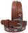 26"  Kid's 1-1/4" Western Floral Tooled Beaded Full-Grain Leather Belt 26RS105C