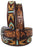 Western 1-1/2" Wide Floral Tooled Beaded Full-Grain Leather Belt 26RS23