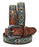 Men Women Western 1-1/2" Wide Antique Floral Tooled Beaded Full-Grain Leather Belt