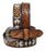 Men Women Western 1-1/2" Wide Antique Floral Tooled Beaded Full-Grain Leather Belt