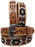 32"  Western 1-1/2" Wide Basket Weave Tooled Beaded Tan Leather Belt  26RS118