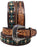 Western 1-1/2" Wide Floral Tooled Beaded Full-Grain Leather Belt 26RS39 26RS39