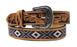 26"  Kid's 1-1/4" Western Floral Tooled Beaded Full-Grain Leather Belt 26RS105C
