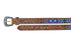 30"  Western 1-1/2" Basket Weave Tooled Beaded Full-Grain Leather Belt 26RS103