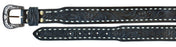 34" Challenger 1-3/4" Tapered Western Leather Belt Floral Tooled Black Leather Lacing 26RS132T