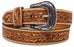 Western 1-1/2" Wide Floral Tooled Black Inlay Full-Grain Leather Belt RSFloral