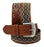 Men Women Western 2" Wide Floral Tooled Beaded Inlay Full-Grain Dark Tan Leather Belt