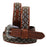 30"  Western 1-1/2" Basket Weave Tooled Beaded Full-Grain Leather Belt 26RS103