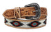 26"  Kid's 1-1/4" Western Floral Tooled Beaded Full-Grain Leather Belt 26RS105C