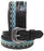 Men Women Western Antique Floral Tooled Beaded Full-Grain Black Leather Belt