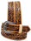 Unisex 1.5" Western Floral Tooled Beaded Full-Grain Leather Belt 26RT16B