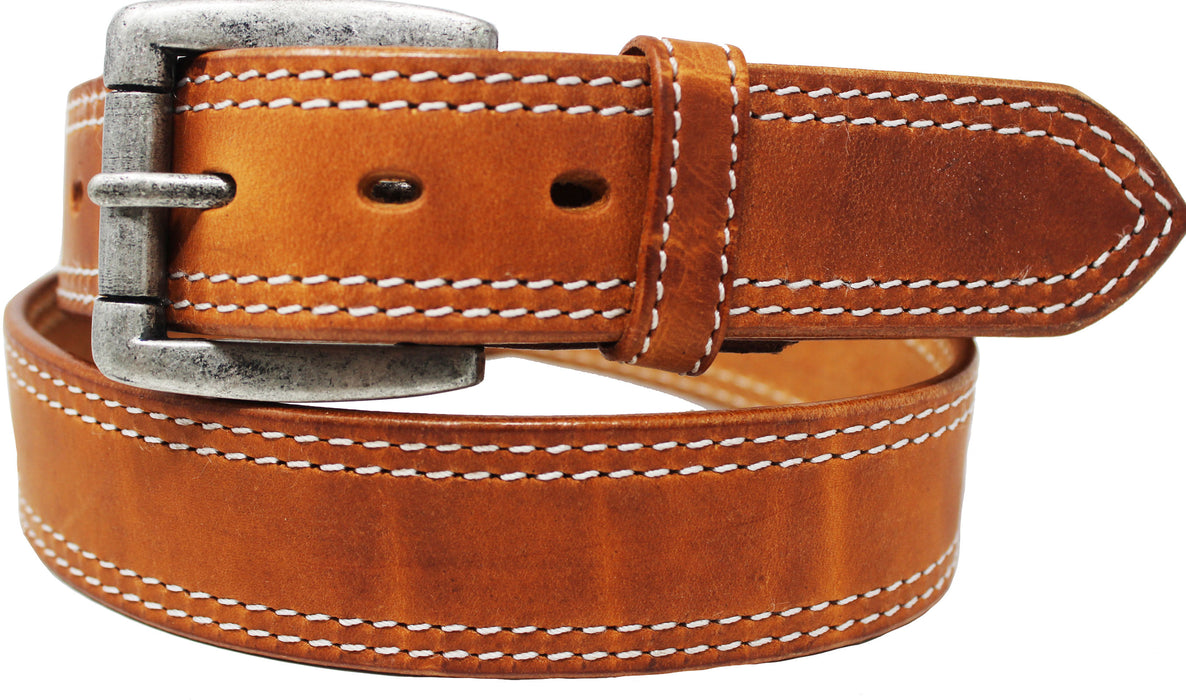 1-1/2" Men's Western Rodeo Heavy Duty Full-Grain Leather Belt Tan Brown 26RT18