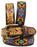 Mens Beaded Belt Western Tooled Fashion Beaded Full-Grain Leather Belt 26RT23