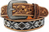 Unisex 1.5" Western Floral Tooled Beaded Full-Grain Leather Belt 26RT28