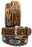 Western 2" Wide Antique Floral Tooled Beaded Full-Grain Leather Belt 26RT28U2