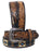 Unisex 1.5" Western Floral Tooled Beaded Full-Grain Leather Belt 26RTBeaded1