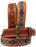 Unisex 1.5" Western Floral Tooled Beaded Full-Grain Leather Belt 26RT31