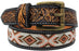 Unisex Men Women 1.5" Western Floral Tooled Beaded Full-Grain Leather Belt 26RT34