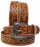 Unisex 1.5" Western Floral Tooled  Full-Grain Leather Belt 26RT58