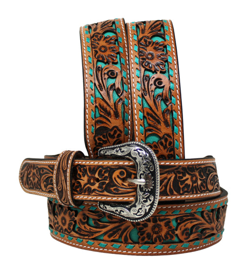 Western 1-3/4" Filigree Tooled Full-Grain Leather Belt 26RT7677T