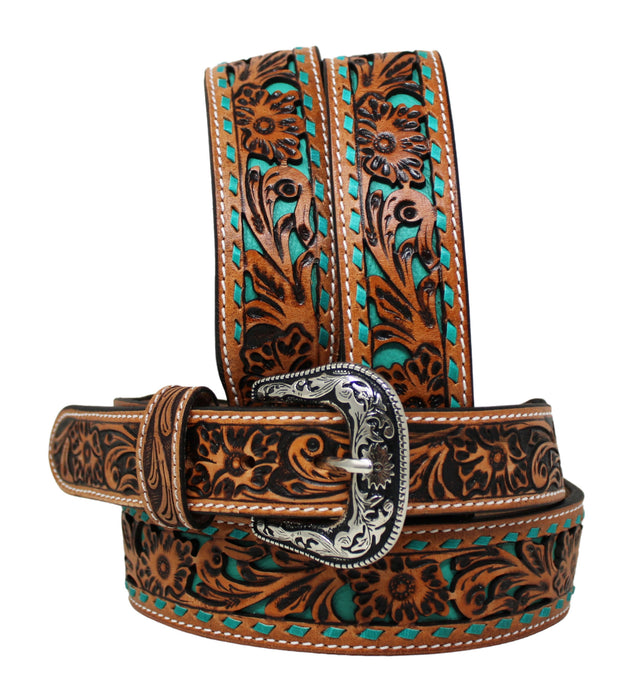 Western 1-3/4" Filigree Tooled Full-Grain Leather Belt 26RT7677T