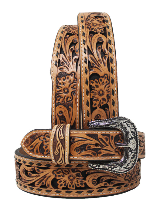 Western 1-3/4" Filigree Tooled Full-Grain Leather Belt 26RT7677T