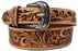 Unisex 2" Western Floral Tooled Full-Grain Leather Belt 26RT81T2