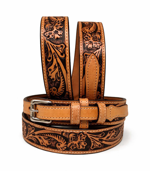 Challenger 1-1/2" Western Belt  Leather, Two-Tone Design, Contrast Stitching  26RT Ranger Tooled